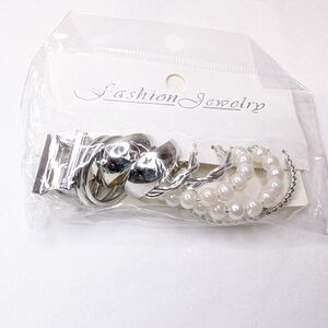 Six pairs of silver toned hoop earrings NEW